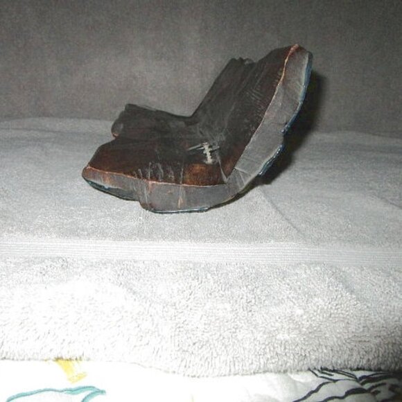 Vtg SUN & MOON Carved Wood TOTEM Native MASK Tiki GEMSTONES Chakra TRIBAL Aztec - Picture 10 of 12